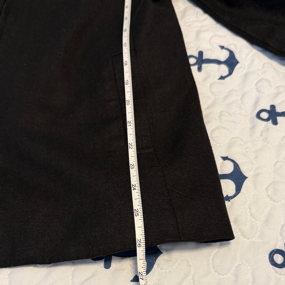 Jessica Howard Vintage Black Linen Blend Zip Up Jacket Contrast Cuff Size 12 - Picture 7 of 10
